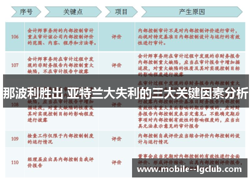 那波利胜出 亚特兰大失利的三大关键因素分析 那波利胜出 亚特兰大失利的三大关键因素分析